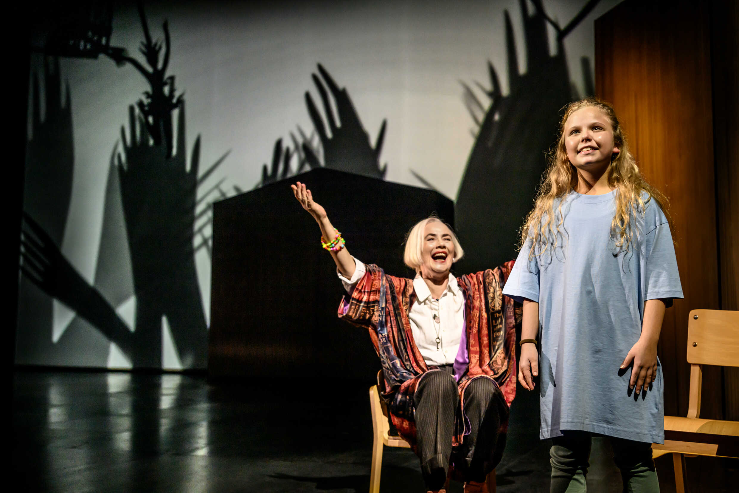 Marika Lagercrantz och Maja Söderström i Matilda The Musical, premiär 1 december på Stora scenen, Kulturhuset Stadsteatern.