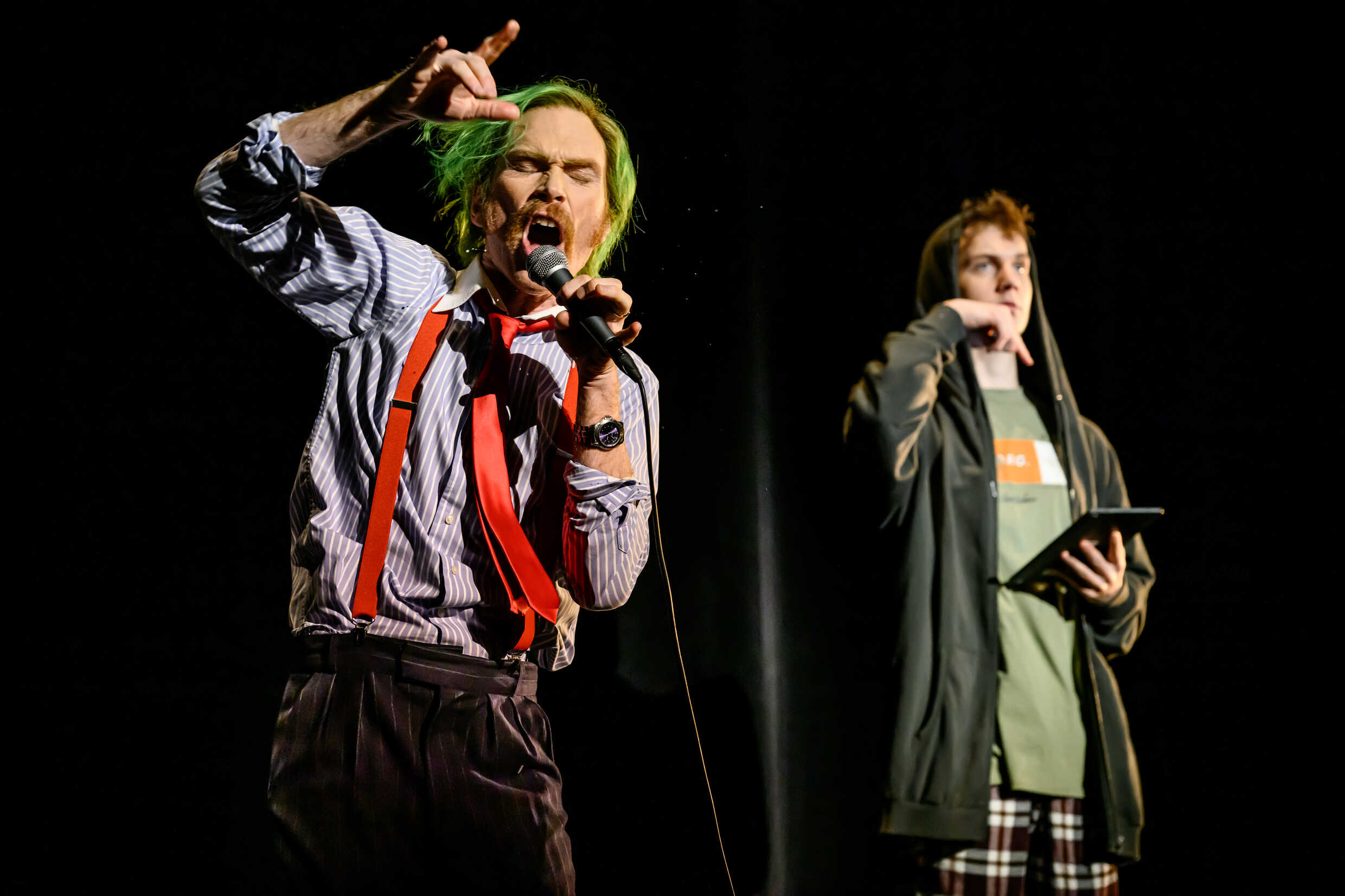 Jörgen Thorsson och Kristian Grundberg i Matilda The Musical, premiär 1 december på Stora scenen, Kulturhuset Stadsteatern.