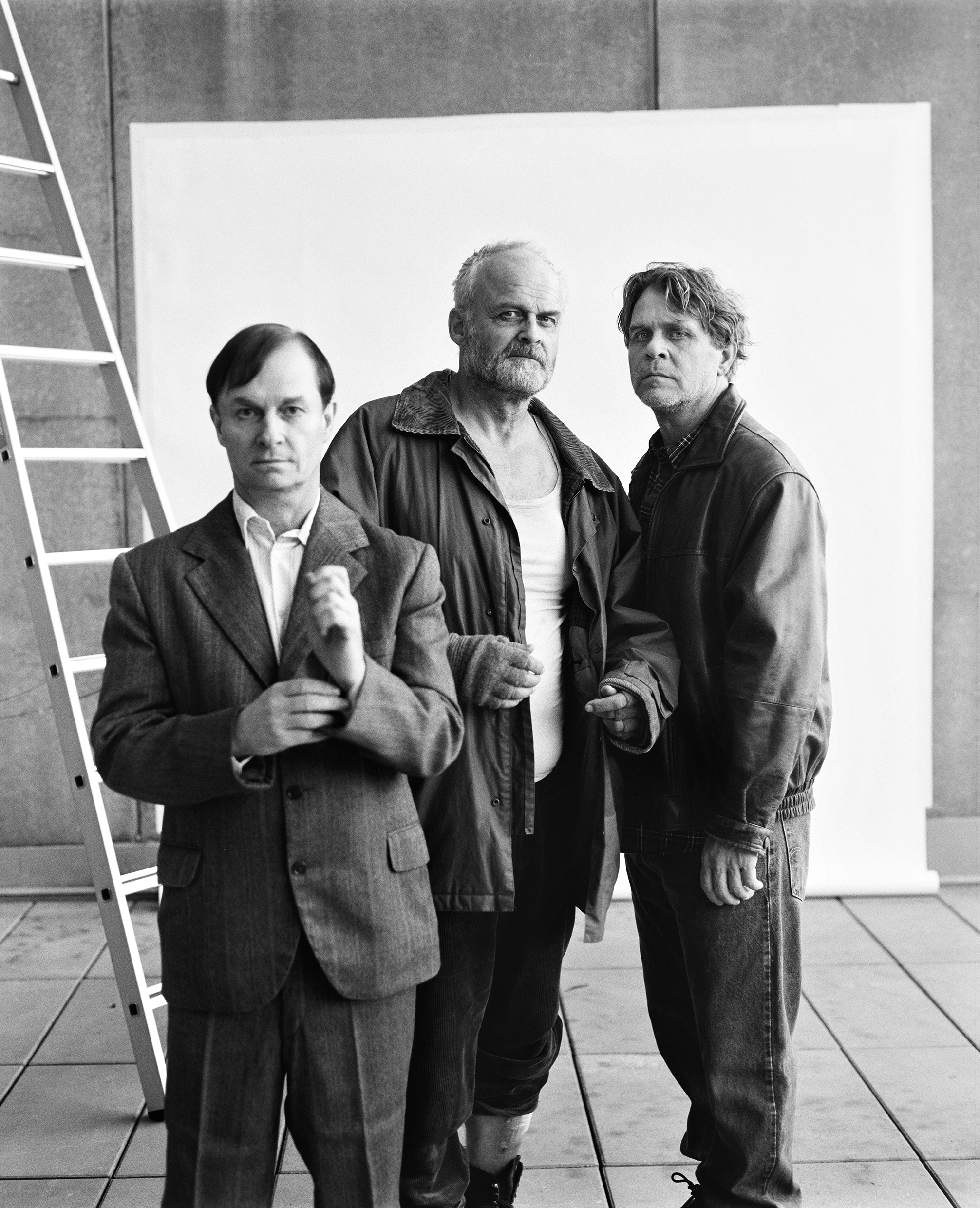 Sven Ahlström, Johan Rheborg och Henrik Norlén i Harold Pinters Fastighetsskötaren, premiär 11 december 2026 på Klarascenen.